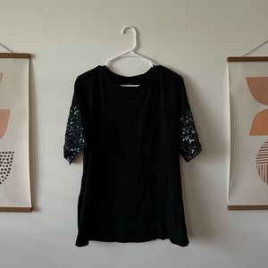Black Sparkly Sleeve t-shirt from Wild Fable at Target size L